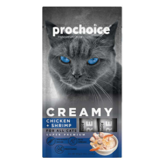 Prochoice Creamy Tavuklu ve Karidesli 4x15 gr Kedi Ödül Maması