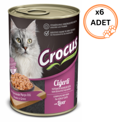 6 ADET Crocus Ciğerli 400 gr Yetişkin Konserve Kedi Maması