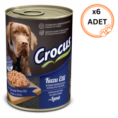 6 ADET Crocus Kuzu Etli 400 gr Yetişkin Konserve Köpek Maması