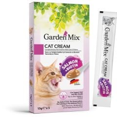 Garden Mix Kedi Kreması Somon+Biotin 15gr*5 Kedi Ödülü