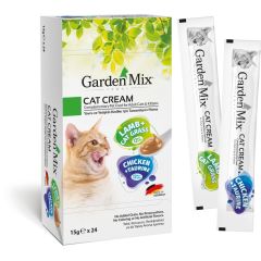 Garden Mix Kedi Kreması XXL Tavuk+Kuzu 15gr*24 Kedi Ödülü