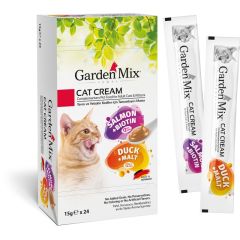 Garden Mix Kedi Kreması XXL Somon+Ördek 15gr*24 Kedi Ödülü