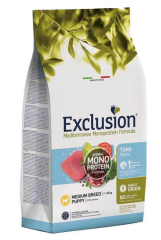 Exclusion Monoprotein Ton Balıklı ve Narlı Düşük Tahıllı Orta Irk Yavru Köpek Maması 3kg