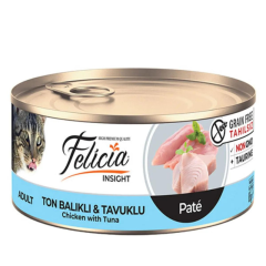 Felicia Tahılsız Konserve Kıyılmış Ton Balıklı ve Tavuklu Yaş Kedi Maması 85 gr