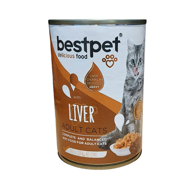 Bestpet Ciğerli Yetişkin Konserve Kedi Maması 400 gr