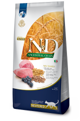 ND Ancestral Grain Kuzu Etli Yaban Mersinli Kısırlaştırılmış Kedi Maması 10 Kg