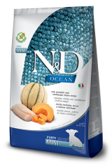 ND Ocean Tahılsız Morina Balığı Bal Kabağı ve Kavunlu Küçük Irk Yavru Köpek Maması 2,5 Kg