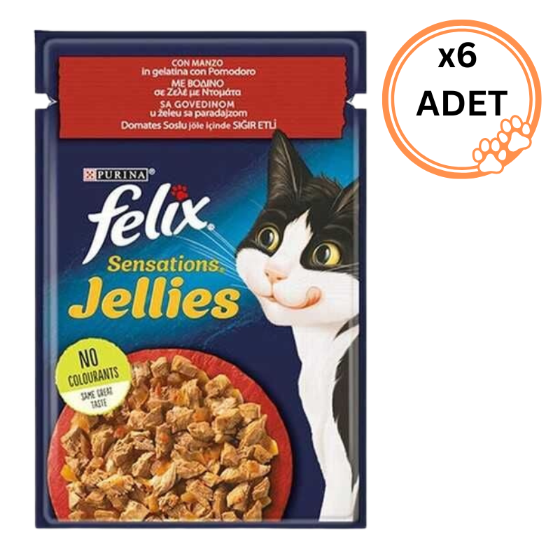 6 ADET Felix Sensations Sığır Etli ve Domatesli 85 gr x6