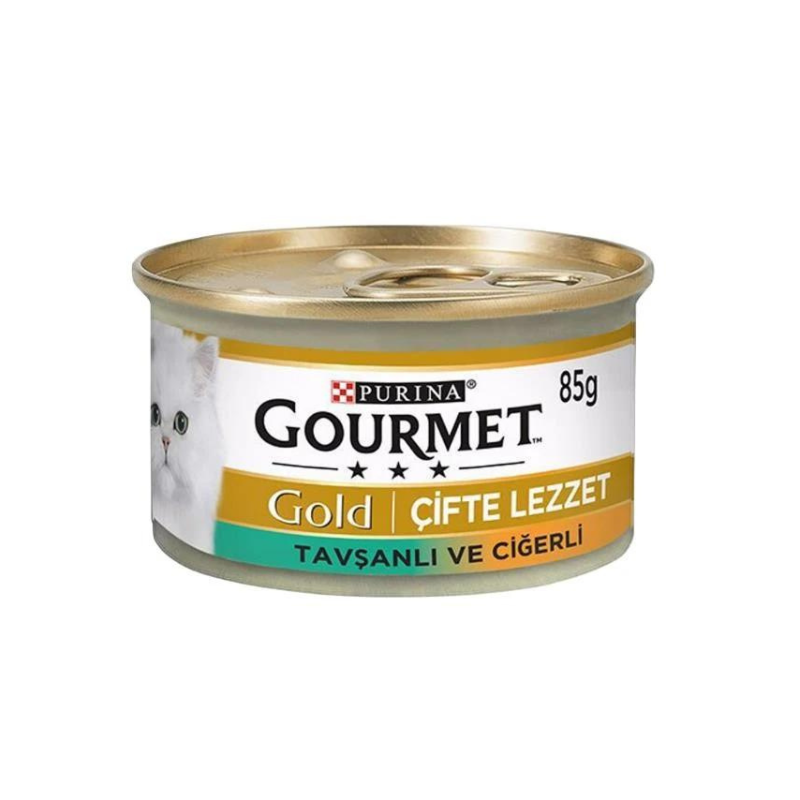 Purina Gourmet Gold Çifte Lezzet Çiğer ve Tavşan Etli Kedi Konservesi 85 Gr