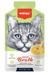 Wanpy Kediler için Bal Kabağı & Havuçlu Tavuk Eti Çorbası 50g