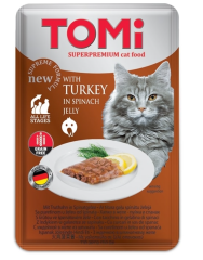 Tomi Super Premium Kedi Hindi & Ispanak Tahılsız Pouch Mama 100gr (pate)