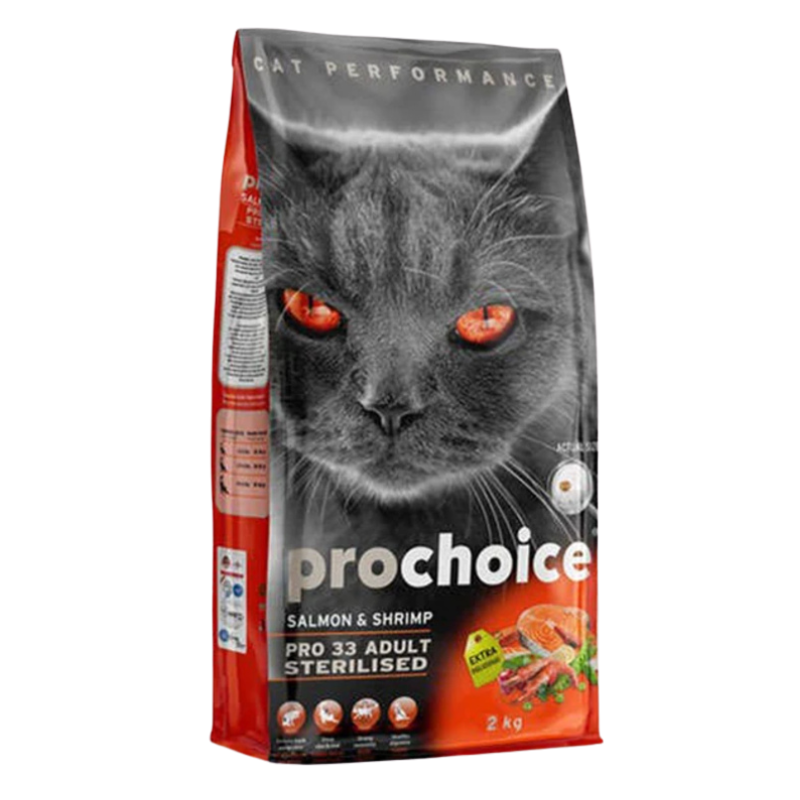 Prochoice Pro 33 Somonlu ve Karidesli Kısırlaştırılmış Kedi Maması 2 Kg