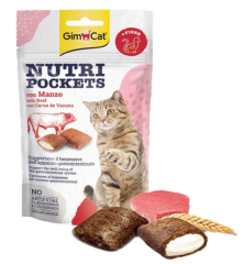 GimCat Nutri Pockets Biftekli Malt İlaveli Kedi Ödülü 60 gr
