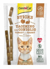 GimCat Sticks Hindili ve Tavşan Etli Taurinli Tahılsız Kedi Ödül Çubuğu 20gr