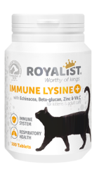 Royalist Immune Lysine Kediler Için Bağışıklık Ve Solunum Sistemi Güçlendirici 100 Tablet