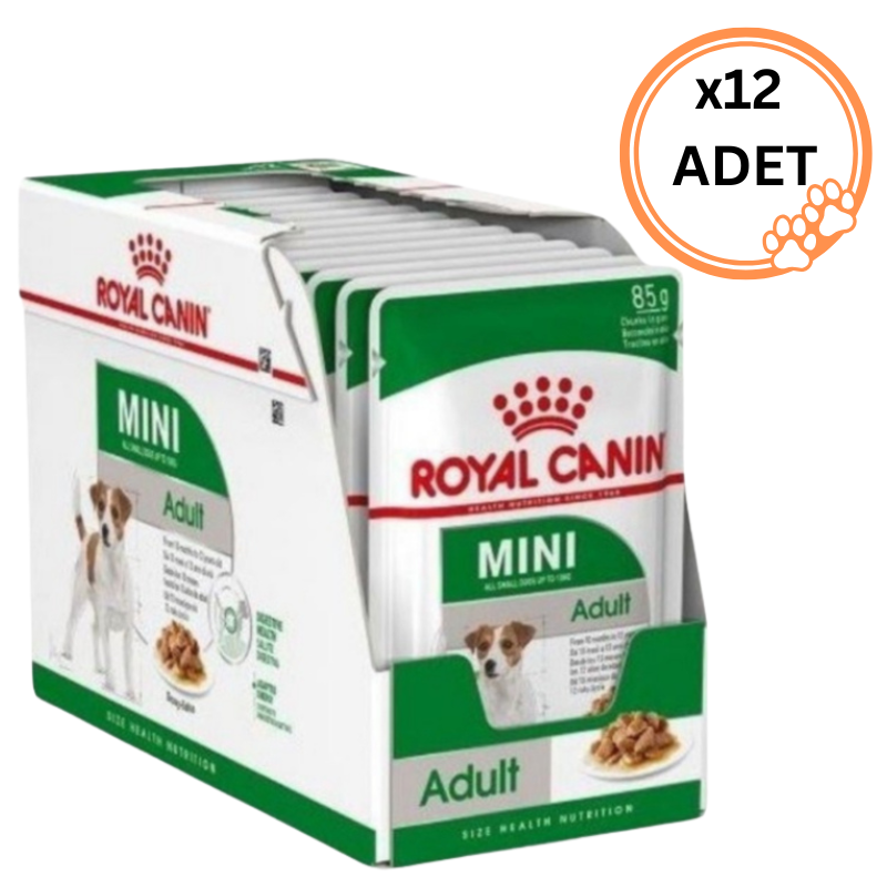 12 Adet Royal Canin Mini Adult Soslu Köpek Yaş Maması 85 Grx12