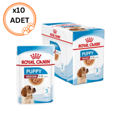 10 Adet Royal Canin Medium Puppy Yavru Köpek Yaş Maması 140 Grx10