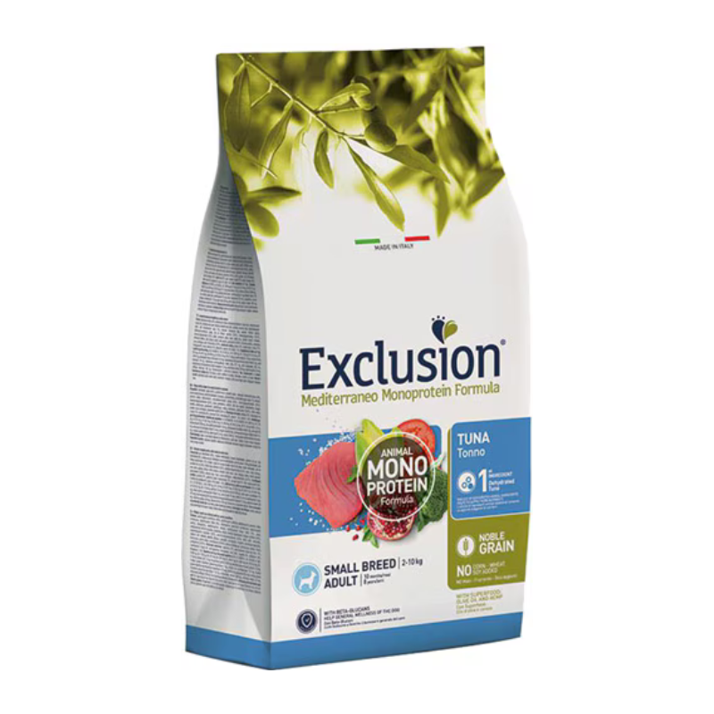 Exclusion Monoprotein Düşük Tahıllı Ton Balıklı ve Narlı Küçük Irk Yetişkin Köpek Maması 2 kg