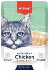 Wanpy 85 gr Pouch Tavuklu & Deniz Taraklı Yaş Kedi Maması
