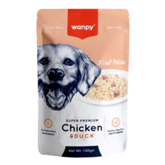 Wanpy 100g Pouch Tavuk&Ördek Yaş Köpek Maması 