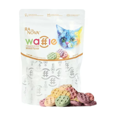 RaNova Kediler için Dondurularak Kurutulmuş Etli Waffle 60g (Karışık Lezzet)