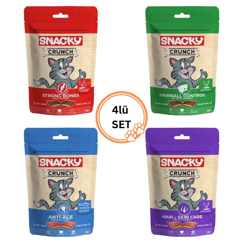 Snacky Kedi Crunch Ödül 4lü Karışık Set 60 gr x4