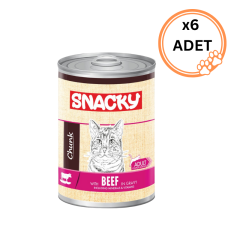 6 ADET Snacky Chunk Sığır Etli Yetişkin Kedi 400 gr x6
