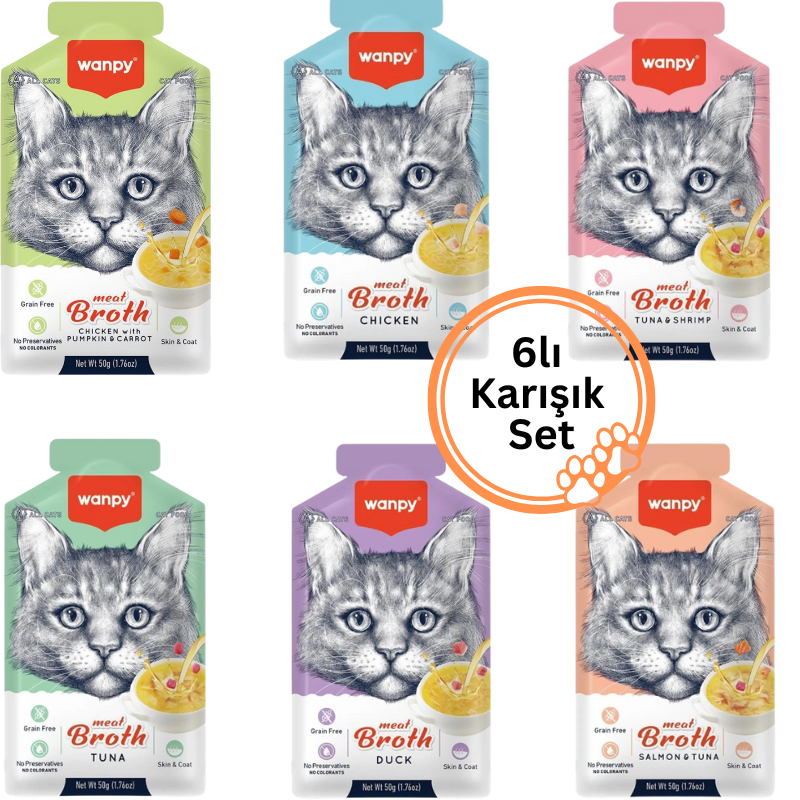 Wanpy Kediler için 6lı Karışık Çorba Seti 50g x6