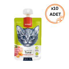 10 ADET Wanpy Taze Ton Balıklı&Tavuklu Kedi Et Ezmesi 90 gr  x10
