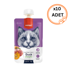 10 ADET Wanpy Taze Ördekli&Bal Kabaklı Kedi Et Ezmesi 90 gr x10