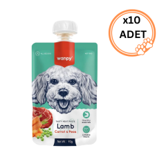 10 ADET Wanpy Taze Kuzulu&Havuçlu Köpek Et Ezmesi 90 gr x10