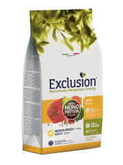 Exclusion Monoprotein Düşük Tahıllı Sığır Etli Ve Narlı Orta Irk Yetişkin Köpek Maması 3 Kg