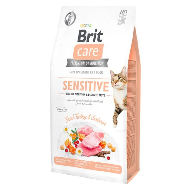 Brit Care Sensitive Hindili ve Somonlu Yetişkin Kedi Maması 2 Kg
