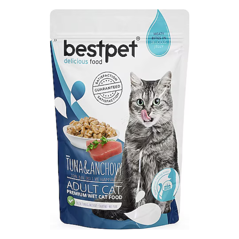 Bestpet Ton ve Hamsi Balıklı Yetişkin Yaş Kedi Maması 85 gr