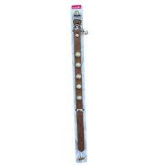 Royalist İncili Taşlı Kedi Tasması 27 cm Kahverengi